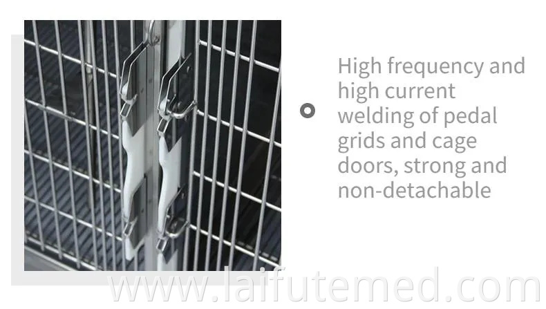 Factory Price Animal Veterinary Pet Cages Stainless Steel Vet Cat Cage with Wheels and Tray Oxygen Cage